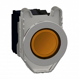 Кнопка Ø22 230-240В жёлтая с подсветкой, 1НО, 1НЗ, заподлицо, металл Schneider Electric. Вид 1