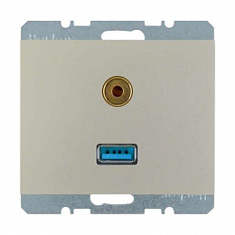 Розетка USB/3,5 мм Audio (стальной, лак) K.5 Berker. Вид 1