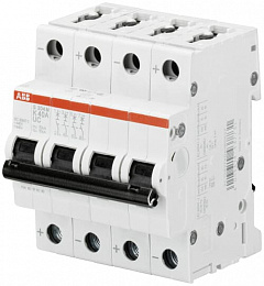 S204M Z1UC Автоматический выключатель 4-полюсный, 1А, 10кА, DC (хар-ка Z) ABB. Вид 1