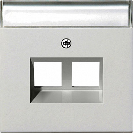 Накладка на розетку информационную (белый глянцевый) F100 Gira. Вид 1