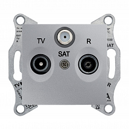 Розетка TV/R/SAT, проходная, 4 db (алюминий) Sedna Schneider Electric. Вид 1