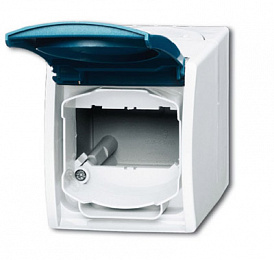 1758 WN-53 Корпус IP44 для коммуникационных разъёмов и суппортов DCS от 1850 EB до 1876 EB, с полем для надписи, серия ocean, цвет серый/сине-зелёный. Вид 1