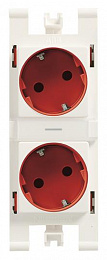 T1088 RJ Блок розеток STYLO красный ABB. Вид 1
