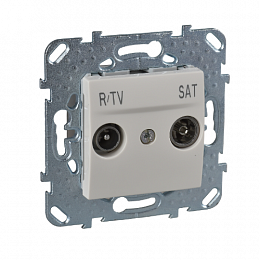 Розетка R/TV/SAT оконечная (бежевый) Unica  Schneider Electric. Вид 1