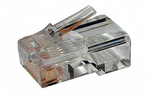 PLUG-8P8C-U-C5-100 Разъем под витую пару RJ-45 (8P8C) кат.5e (1упак-100 шт) Hyperline. Вид 1
