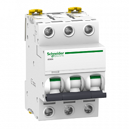 iC60N 3P 50А Автоматический выключатель 3-полюсный, 50А, 6кА (хар-ка D) Schneider Electric. Вид 1