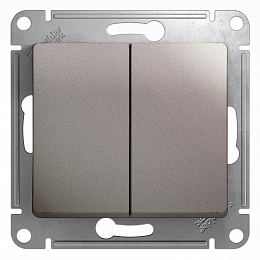 Выключатель 2-клавишный,сх.5,10ax, механизм (платина) Glossa Systeme Electric. Вид 1