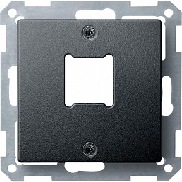 Центральная плата для розетки RJ11/RJ45,1пост, qf sm (антрацит) Merten Schneider Electric. Вид 1