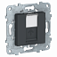 Лицевая панель RJ45 keystone/systimax (антрацит) Unica New Schneider Electric. Вид 1.