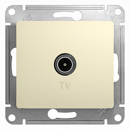 Розетка телевизионная TV-R, единсTVенная (бежевый) Glossa Systeme Electric. Вид 1
