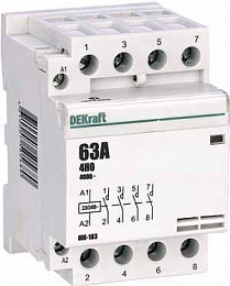 МК103-040A-230B-40 Модульный контактор 4НО 40А 230В DEKraft. Вид 1