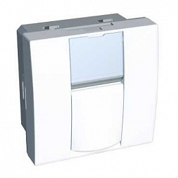 Накладка 1xrj45 systimax белая ral9003 Schneider Electric. Вид 1