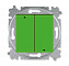 3559H-A89445 67W Выключатель жалюзи 2-кл. с фиксацией, Levit, зелёный/дымчатый чёрный ABB. Вид 1.