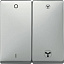 Клавиша двойная для механизма выкл. вентилятора., sd (сталь) Merten Schneider Electric. Вид 1.