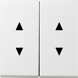 Клавиша для жалюзийного выключателя (белый глянцевый) F100 Gira. Вид 1