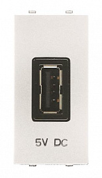 N2185.2 BL Механизм USB зарядного устройства, 1М, 2000 мА, 5В, серия Zenit, цвет альпийский белый ABB. Вид 1