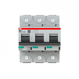 S803P B80 Автоматический выключатель 3-полюсный, 80A, 50kA (хар-ка B) ABB. Вид 1