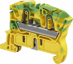 ZK4-PE Клемма втычная 4 мм2, 2 зажима (жёлто-зелёная) TYCO. Вид 1