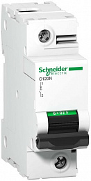 C120N 1P 125A Автоматический выключатель 1-полюсный, 125А, 10кА (хар-ка В) Schneider Electric. Вид 1