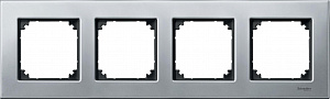 Рамка 4-постовая, sm (металл платина-серебро) Merten M-Elegance Schneider Electric. Вид 1