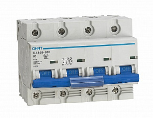DZ158 Автомат 4P 80A 10kA (хар-ка 8-12In) CHINT. Вид 1