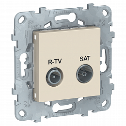 Розетка R-TV/SAT оконечная (бежевый) Unica New Schneider Electric. Вид 1