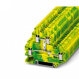 UTTB 4-PE Клеммник на DIN-рейку двухуровневый 4мм² (жёлто-зелёный) Phoenix Contact. Вид 1