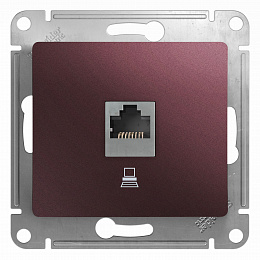 Розетка компьютерная RJ45 кат.5e, механизм, (баклажановый) Glossa Systeme Electric. Вид 1