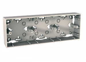Коробка для открытой установки, 3-постовая (бежевый) Unica Schneider Electric. Вид 1