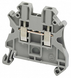 Клеммник винтовой проходной на DIN-рейку 2,5мм², 2 точки подключения (серый) Schneider Electric. Вид 1