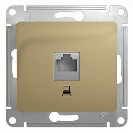 Розетка компьютерная RJ45 кат.5e, механизм (титан) Glossa Systeme Electric. Вид 1