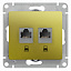 Розетка двойная компьютерная RJ45+RJ45, кат.5e, механизм (фисташковый) Glossa Systeme Electric. Вид 1.