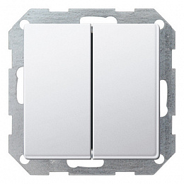 Переключатель 2-клавишный (белый глянцевый) E22 Gira. Вид 1