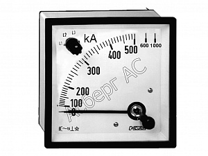 Амперметр переменного тока, с переключателем фаз (без шкалы) EC72 FA /5 A Circutor. Вид 1