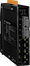 Индустриальный коммутатор: 4х10/100 Base-T Ethernet и 2 портами Single-mode 100 Base-FX, 60 км ICP DAS. Вид 1