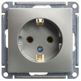Розетка с заземлением без шторок, 16А, механизм (шампань) Wessen 59 Systeme Electric. Вид 1