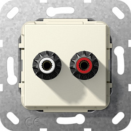 Розетка 2xRCA (кремовый глянцевый) System 55 Gira. Вид 1