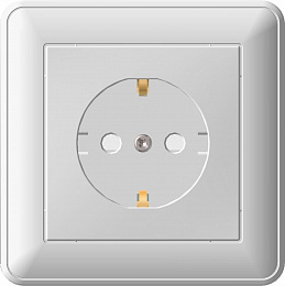 Розетка с заземлением со шторками, 16А, в сборе (слоновая кость) Wessen 59 Systeme Electric. Вид 1