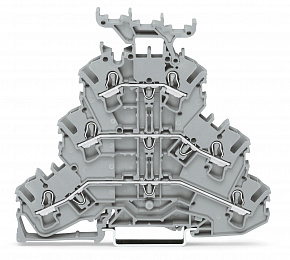 Трехуровневая клемма, проходная, 2,50 mm² (серая) WAGO. Вид 1