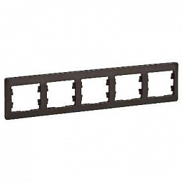 Рамка 5-постовая, горизонтальная (шоколад) Glossa Systeme Electric. Вид 1