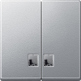 Клавиша двойная с окошком для световой индикации, sm (алюминий) Merten Schneider Electric. Вид 1