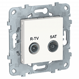 Розетка R-TV/SAT одиночная (белый) Unica New Schneider Electric. Вид 1