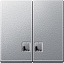 Клавиша двойная с окошком для световой индикации, sm (алюминий) Merten Schneider Electric. Вид 1.