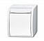 2601/6 WN-54 Переключатель 1-клавишный, с полем для надписи, IP44, для открытого монтажа, серия ocean, цвет альпийский белый ABB. Вид 1.