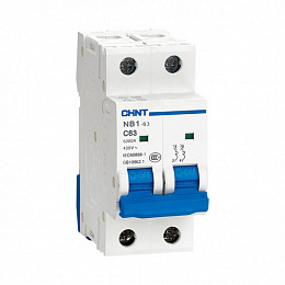 NB1-63DC Автоматический выключатель 2-полюсный, 1A, 6kA, DC (хар-ка C) CHINT. Вид 1