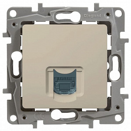 Розетка компьютерная, RJ45, кат.5 UTP (слоновая кость) Etika Legrand. Вид 1