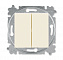 3559H-A87445 17W Выключатель кнопочный 2-клавишный, Levit, слоновая кость/белый ABB. Вид 1.