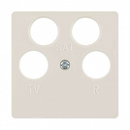 Накладка для антенной розетки, 4 отверстия (белый, глянцевый) Berker. Вид 1