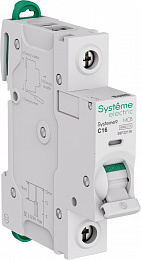 Автоматический выключатель 1-полюсный, 16A, 6kA (хар-ка C) Systeme9 Systeme Electric. Вид 1