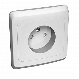 Розетка без заземления, со шторками, С/У, 16А, 250В (белый) Этюд Systeme Electric. Вид 1